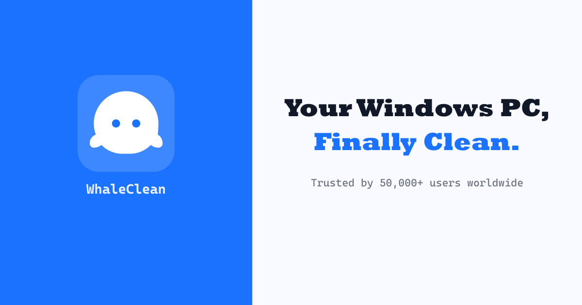 WhaleClean – Free Windows PC Optimizer & Cleaner